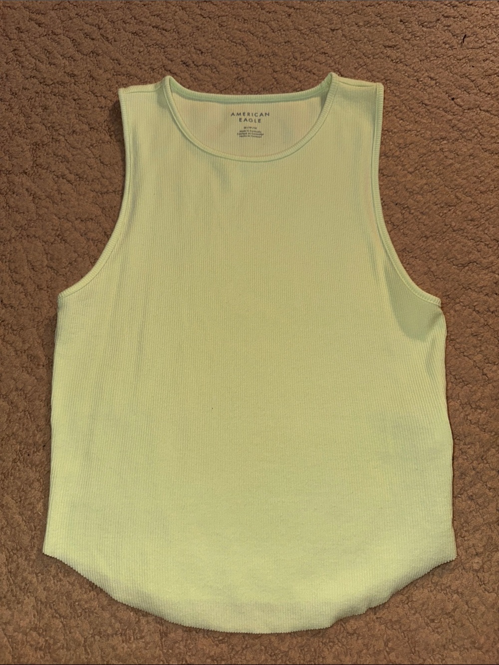 American Eagle Yellowish-Green Ribbed Tank